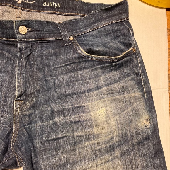 NWOT 7 for all Mankind Austyn Men Jeans with patchwork size 38 - Picture 8 of 10